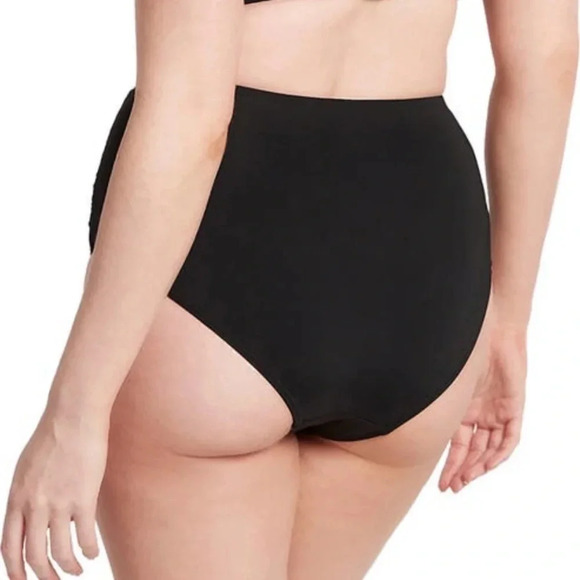 Sea level high waist gathered side swim bottoms black size US 4 - Picture 2 of 11